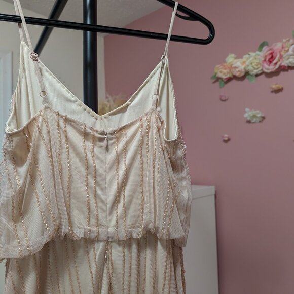 Size XS Light Pink Beaded Maxi Dress - Picture 6 of 6